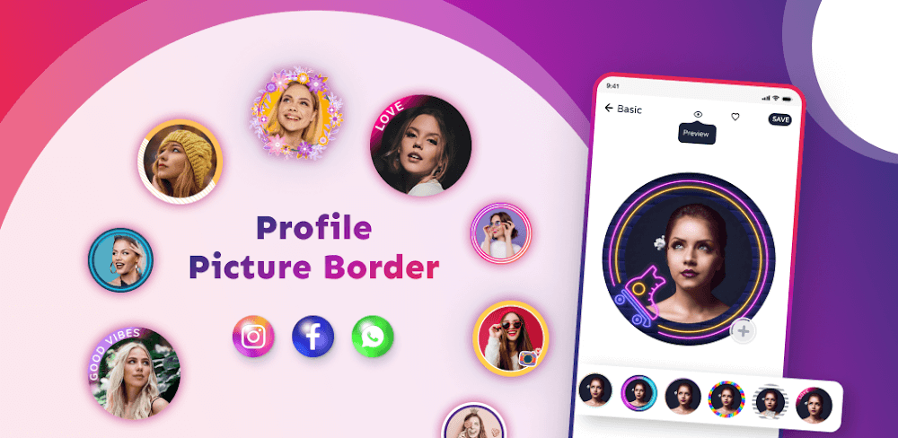 Cover Image of Profile Picture Border Frame v2.4.5.1 MOD APK (Premium Unlocked)